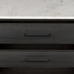 Mercana Divina Black-Brown Wood w/ White Marble Top and Black Metal Base Sideboard