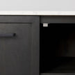 Mercana Divina Black-Brown Wood w/ White Marble Top and Black Metal Base Sideboard