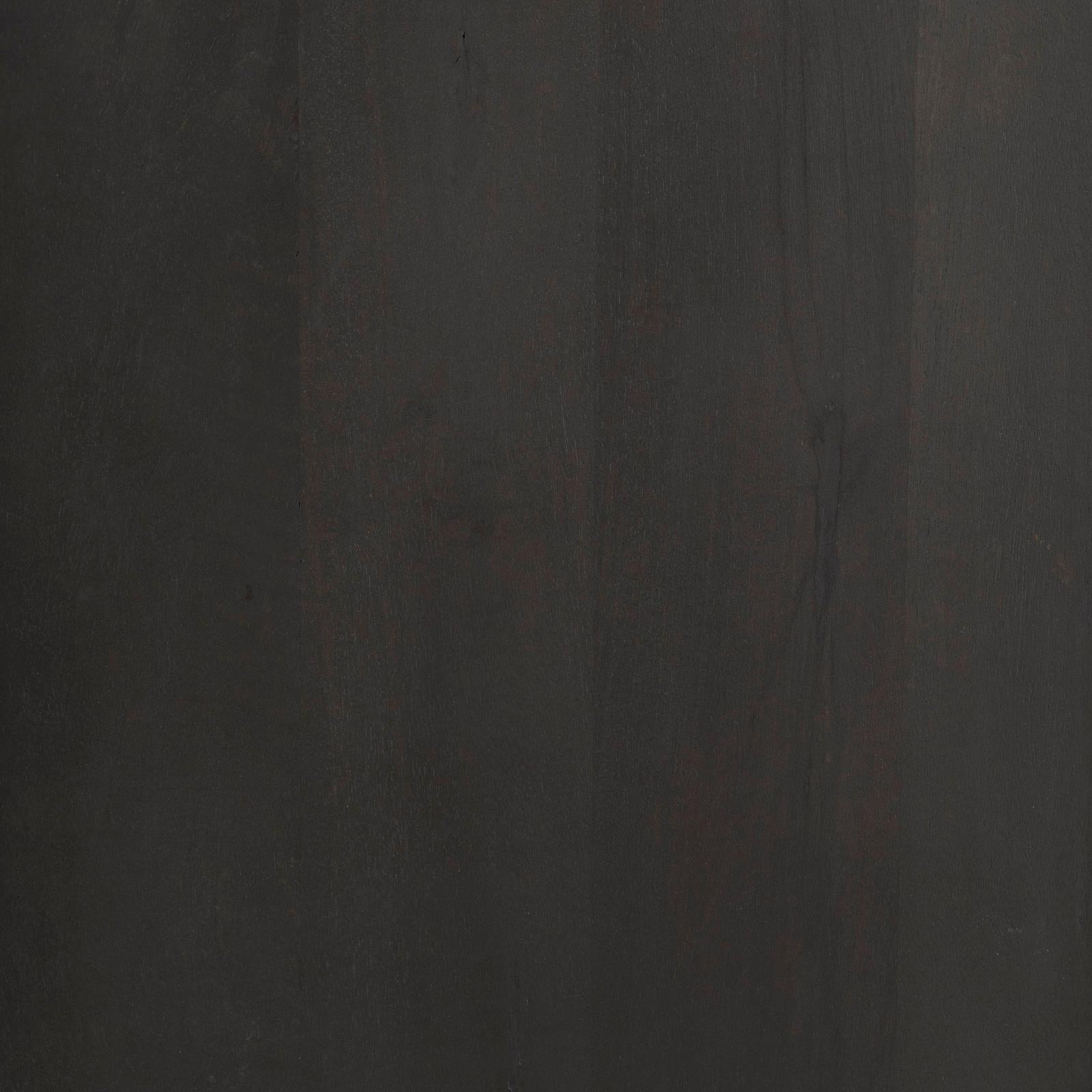 Mercana Divina Black-Brown Wood w/ White Marble Top and Black Metal Base Sideboard