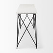 Mercana Lorlei Marble Top w/ Gray Iron Base Console Table