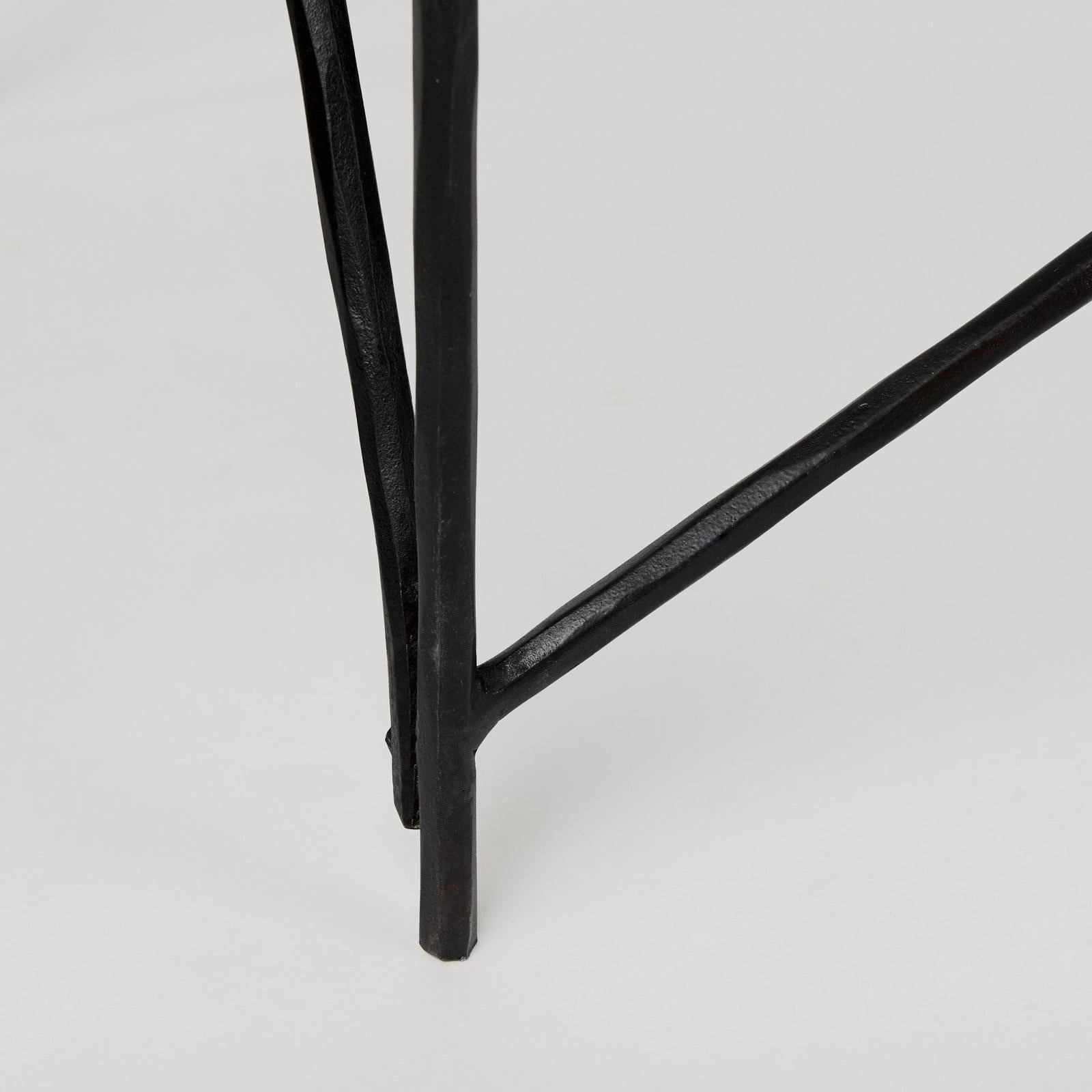 Mercana Lorlei Marble Top w/ Gray Iron Base Console Table