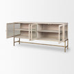 Mercana Arelius Black Metal Base w/ 4 Glass Cabinet Doors Sideboard