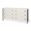 Mercana Savannah White Fir Veneer w/ Metal 6-Drawer Sideboard Clearance