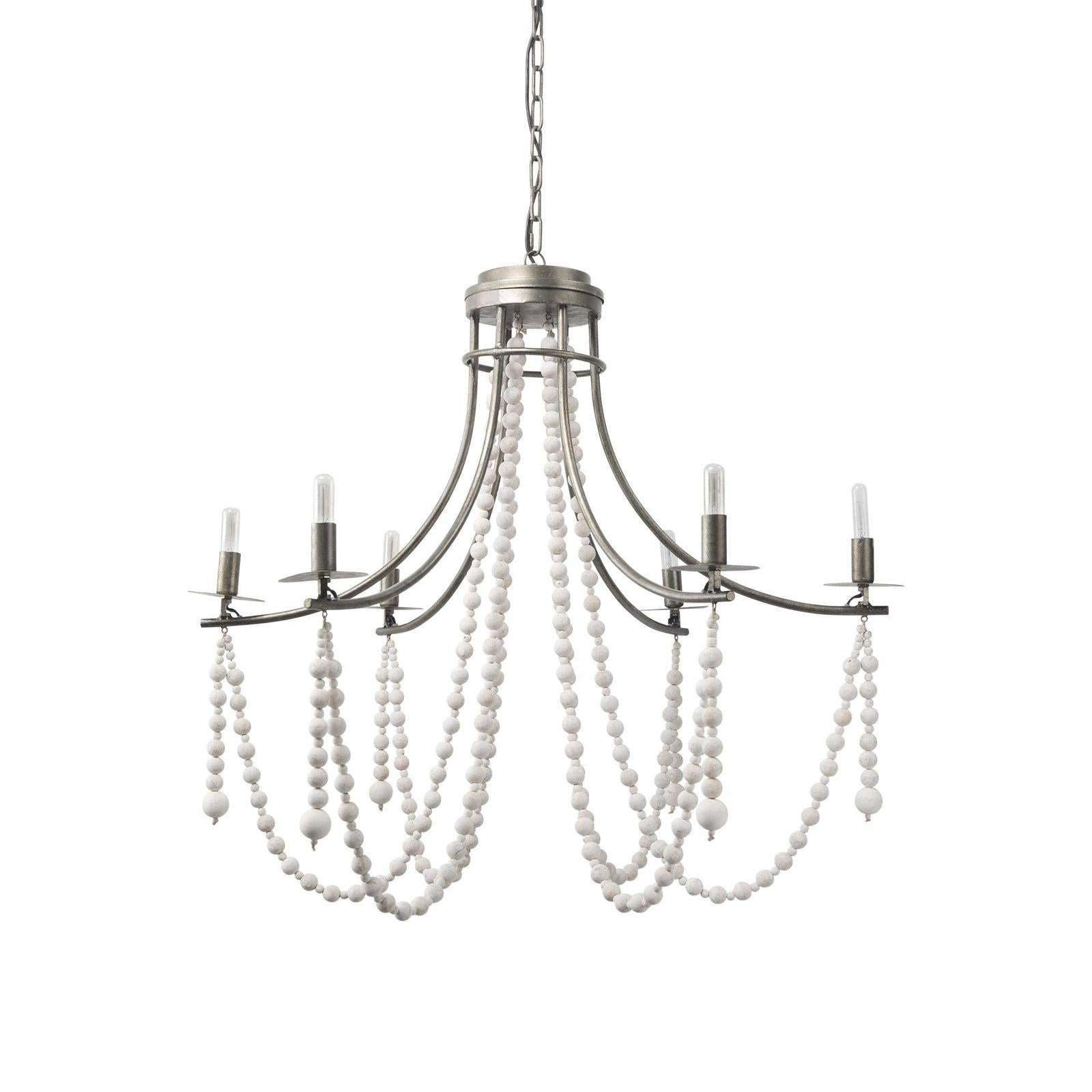 Mercana Selma Wood Bead and Metal Chandelier Clearance