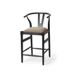 Mercana Trixie Black Wood Frame w/ Dark Taupe Fabric Seat Counter Stool Clearance