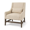 Mercana Kensington Cream Linen Fabric and Wood Accent Chair Clearance