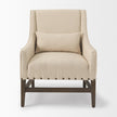 Mercana Kensington Cream Linen Fabric and Wood Accent Chair Clearance