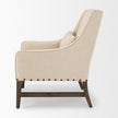 Mercana Kensington Cream Linen Fabric and Wood Accent Chair Clearance
