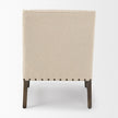 Mercana Kensington Cream Linen Fabric and Wood Accent Chair Clearance