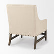 Mercana Kensington Cream Linen Fabric and Wood Accent Chair Clearance