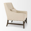 Mercana Kensington Cream Linen Fabric and Wood Accent Chair Clearance