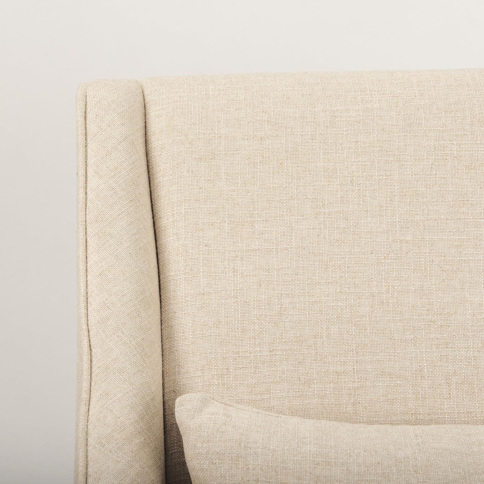 Mercana Kensington Cream Linen Fabric and Wood Accent Chair Clearance