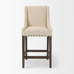 Mercana Kensington Cream Fabric Seat Brown Wood Frame Counter Stool Clearance