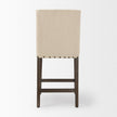 Mercana Kensington Cream Fabric Seat Brown Wood Frame Counter Stool Clearance