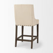 Mercana Kensington Cream Fabric Seat Brown Wood Frame Counter Stool Clearance