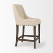 Mercana Kensington Cream Fabric Seat Brown Wood Frame Counter Stool Clearance