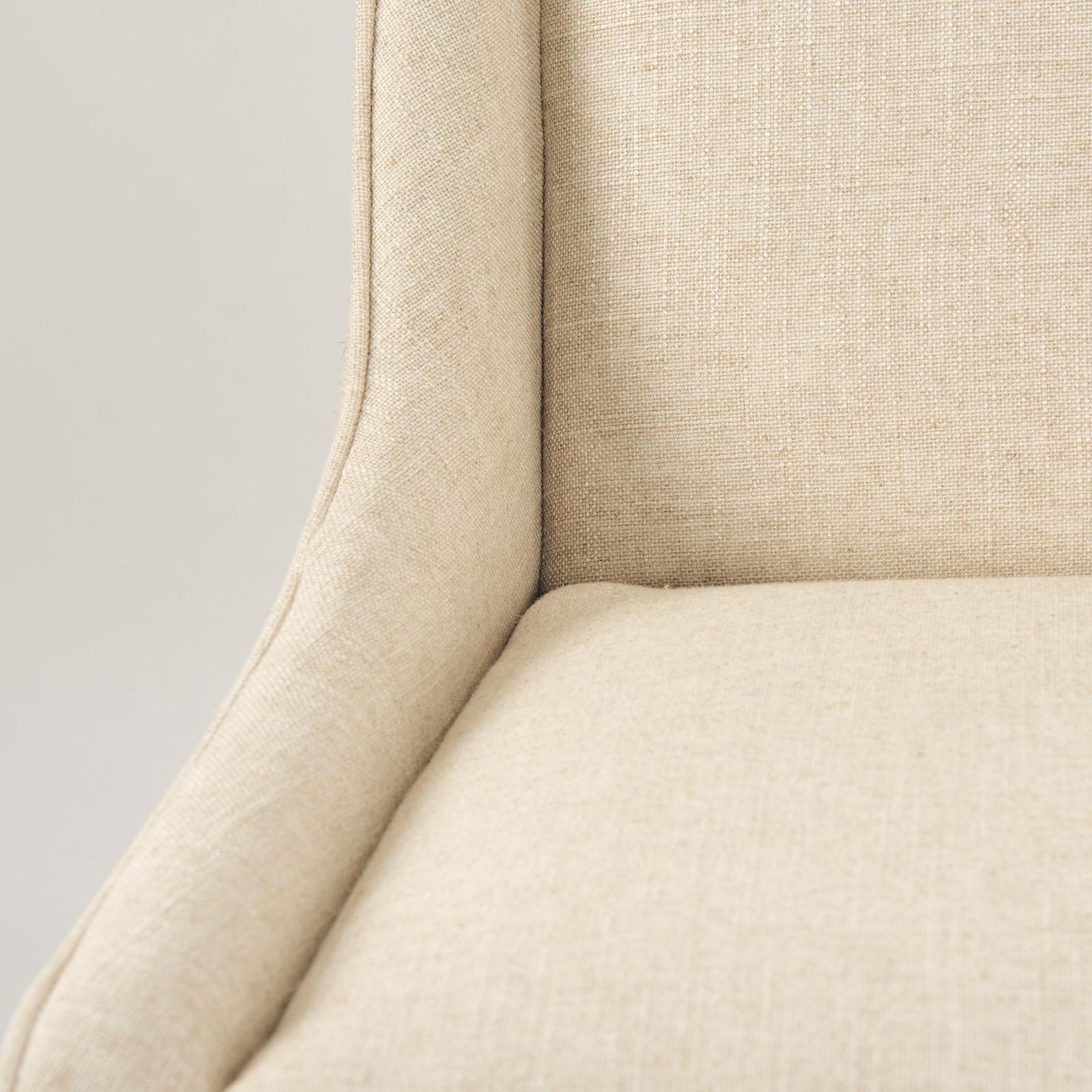 Mercana Kensington Cream Fabric Seat Brown Wood Frame Counter Stool Clearance