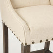 Mercana Kensington Cream Fabric Seat Brown Wood Frame Counter Stool Clearance