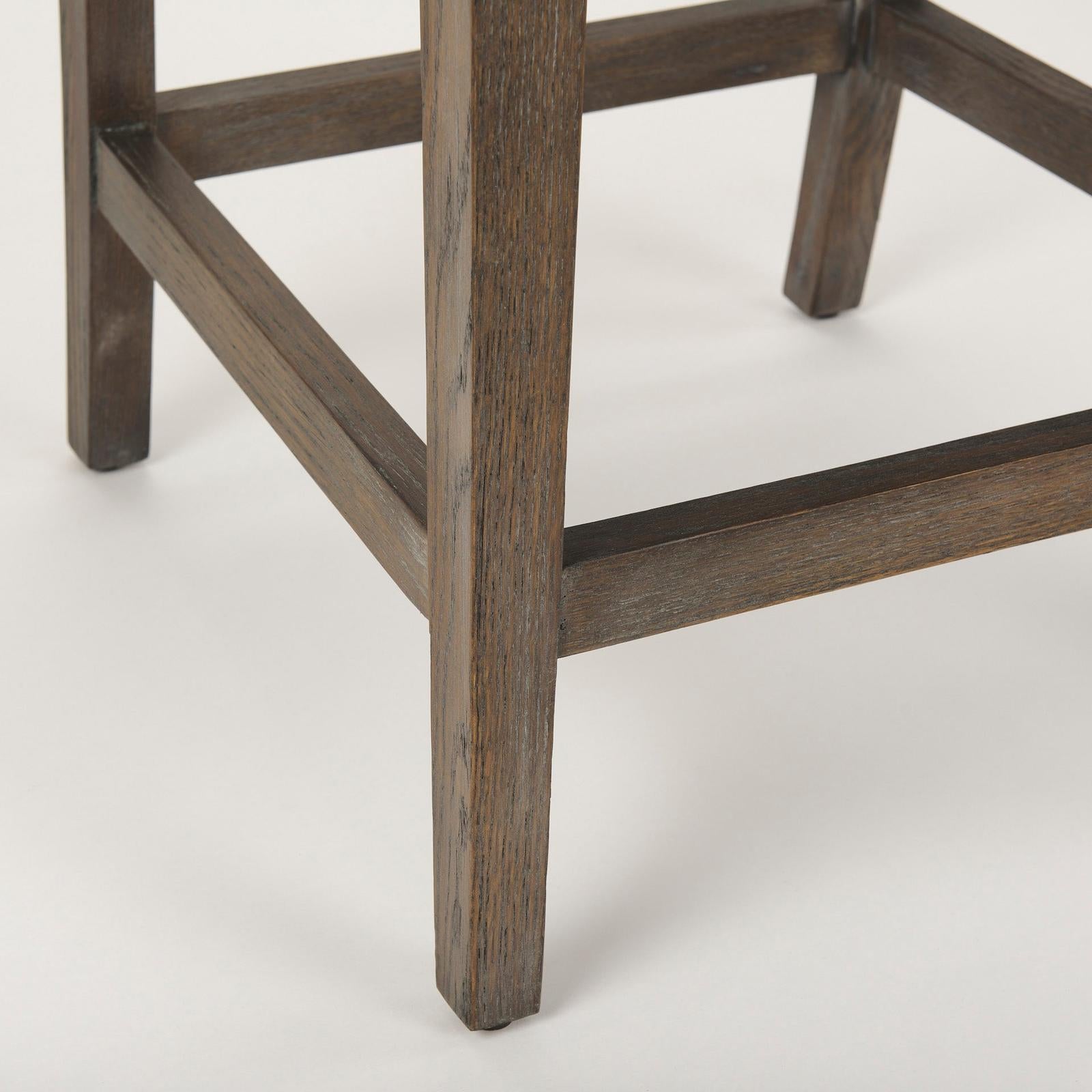 Mercana Kensington Cream Fabric Seat Brown Wood Frame Counter Stool Clearance