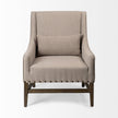 Mercana Kensington Beige Linen Fabric and Wood Accent Chair