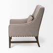 Mercana Kensington Beige Linen Fabric and Wood Accent Chair