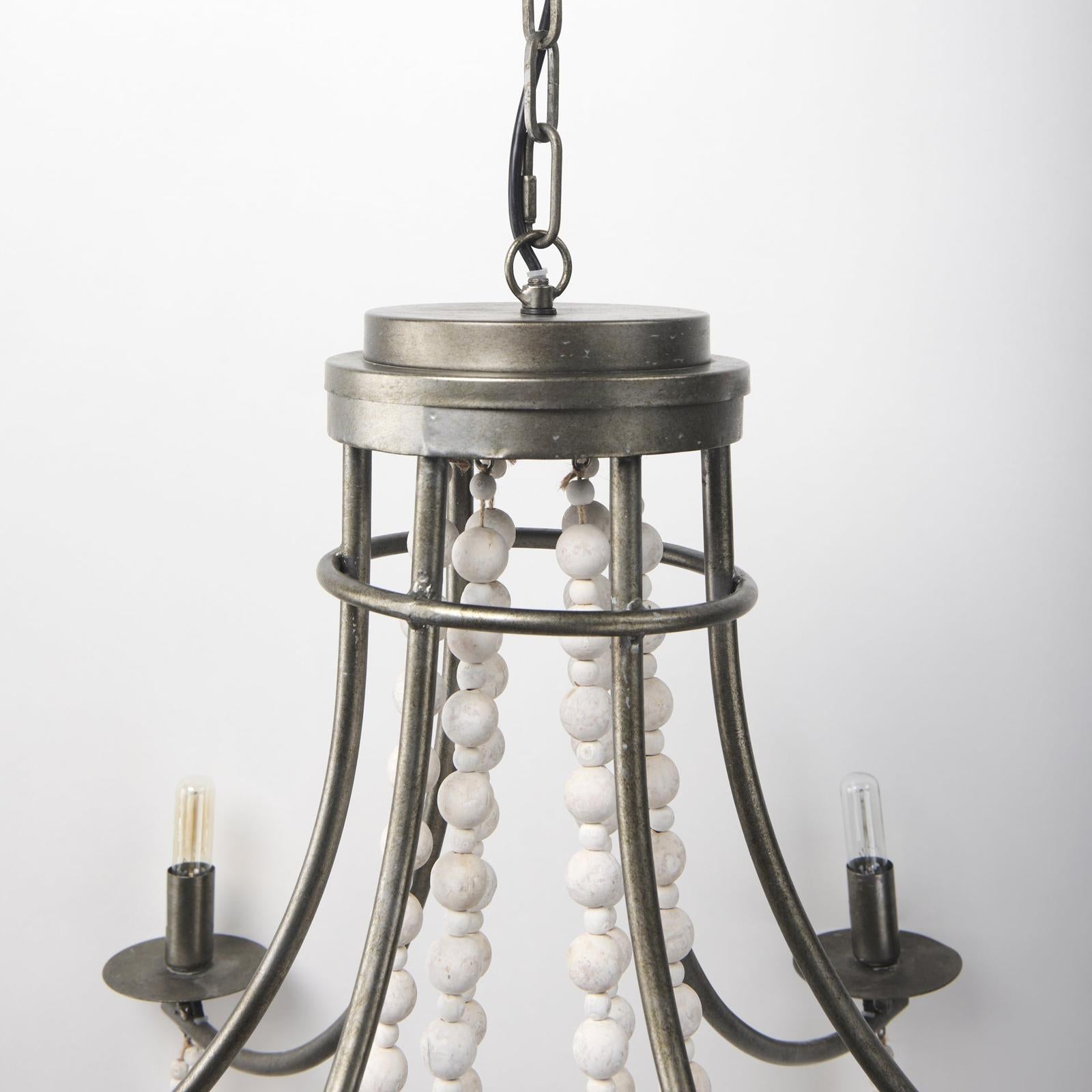 Mercana Selma Wood Bead and Metal Chandelier Clearance