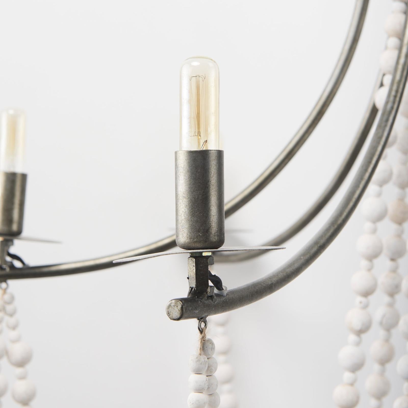 Mercana Selma Wood Bead and Metal Chandelier Clearance