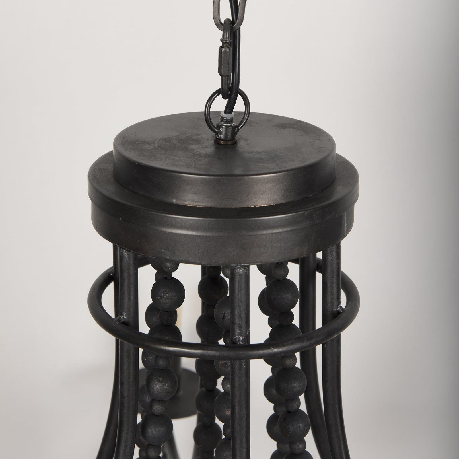 Mercana Selma Wood Bead and Metal Chandelier Clearance