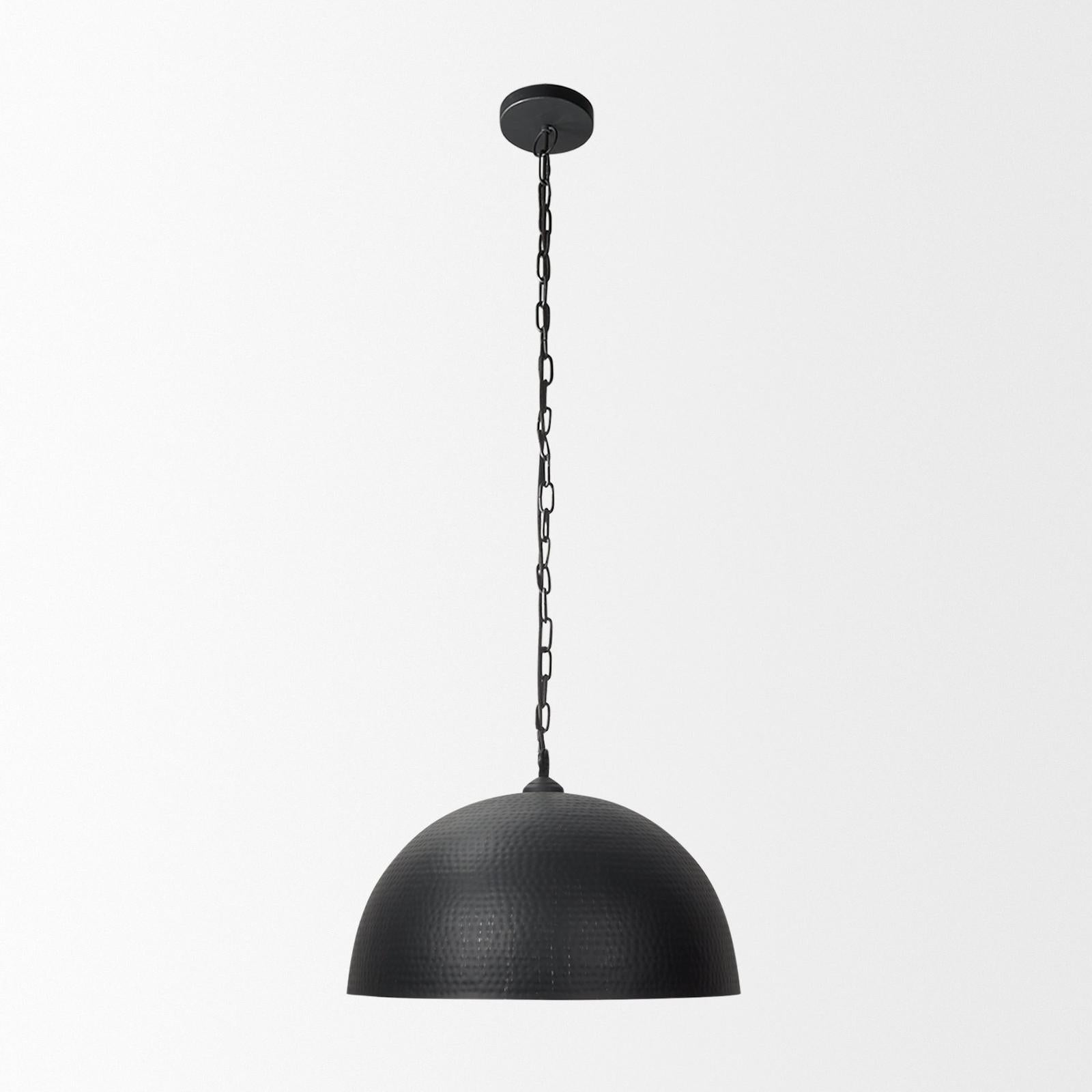 Mercana Karina Round Hammered Metal Dome Pendant Light