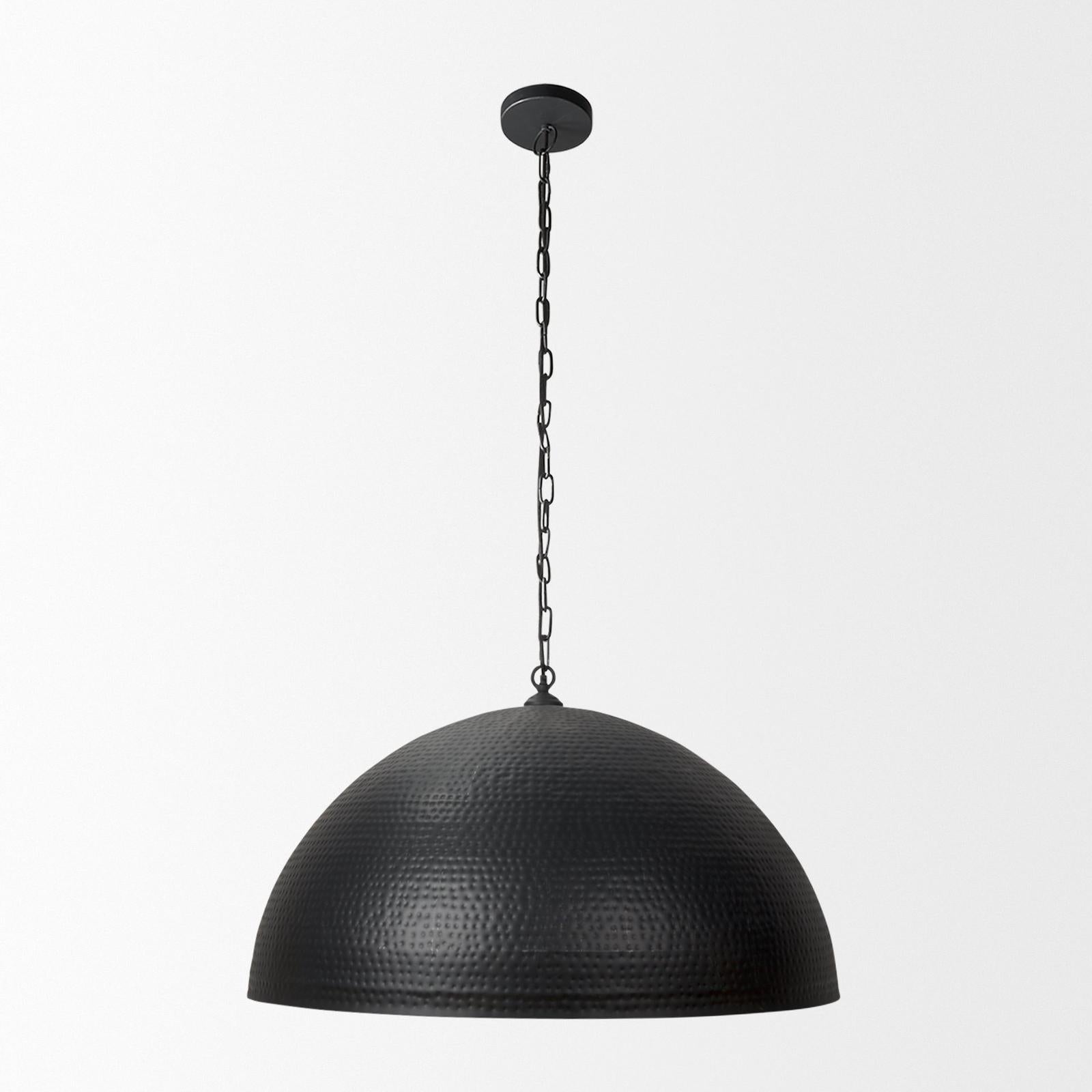 Mercana Karina Round Hammered Metal Dome Pendant Light