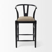 Mercana Trixie Black Wood Frame w/ Dark Taupe Fabric Seat Counter Stool Clearance