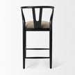 Mercana Trixie Black Wood Frame w/ Dark Taupe Fabric Seat Counter Stool Clearance