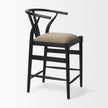 Mercana Trixie Black Wood Frame w/ Dark Taupe Fabric Seat Counter Stool Clearance