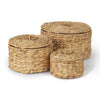 Mercana Kea Nesting Water Hyacinth Boxes with Lids- Set of 3