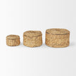 Mercana Kea Nesting Water Hyacinth Boxes with Lids- Set of 3