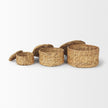 Mercana Kea Nesting Water Hyacinth Boxes with Lids- Set of 3