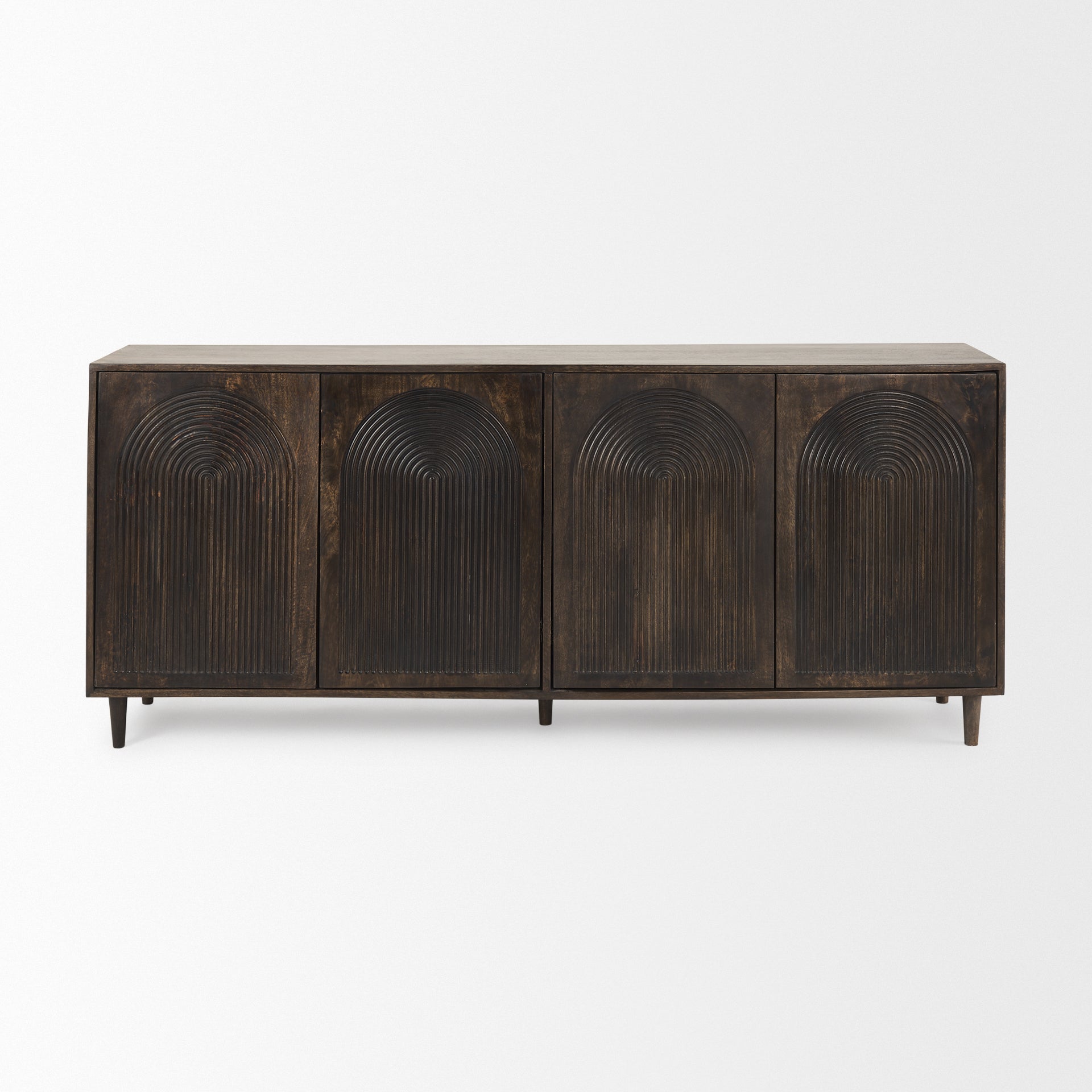 Mercana Tucker Wood w/ Carved Arch Pattern 4 Door Sideboard