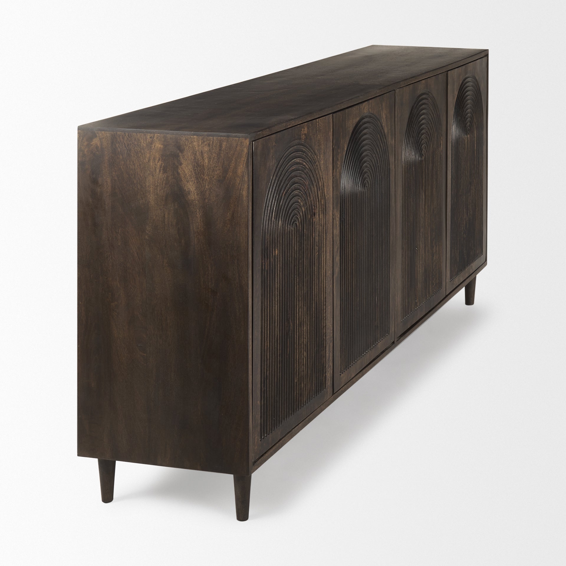 Mercana Tucker Wood w/ Carved Arch Pattern 4 Door Sideboard