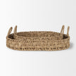 Mercana Haini Large Basketweave Seagrass Trays w/ Loop Handles- Set of 2