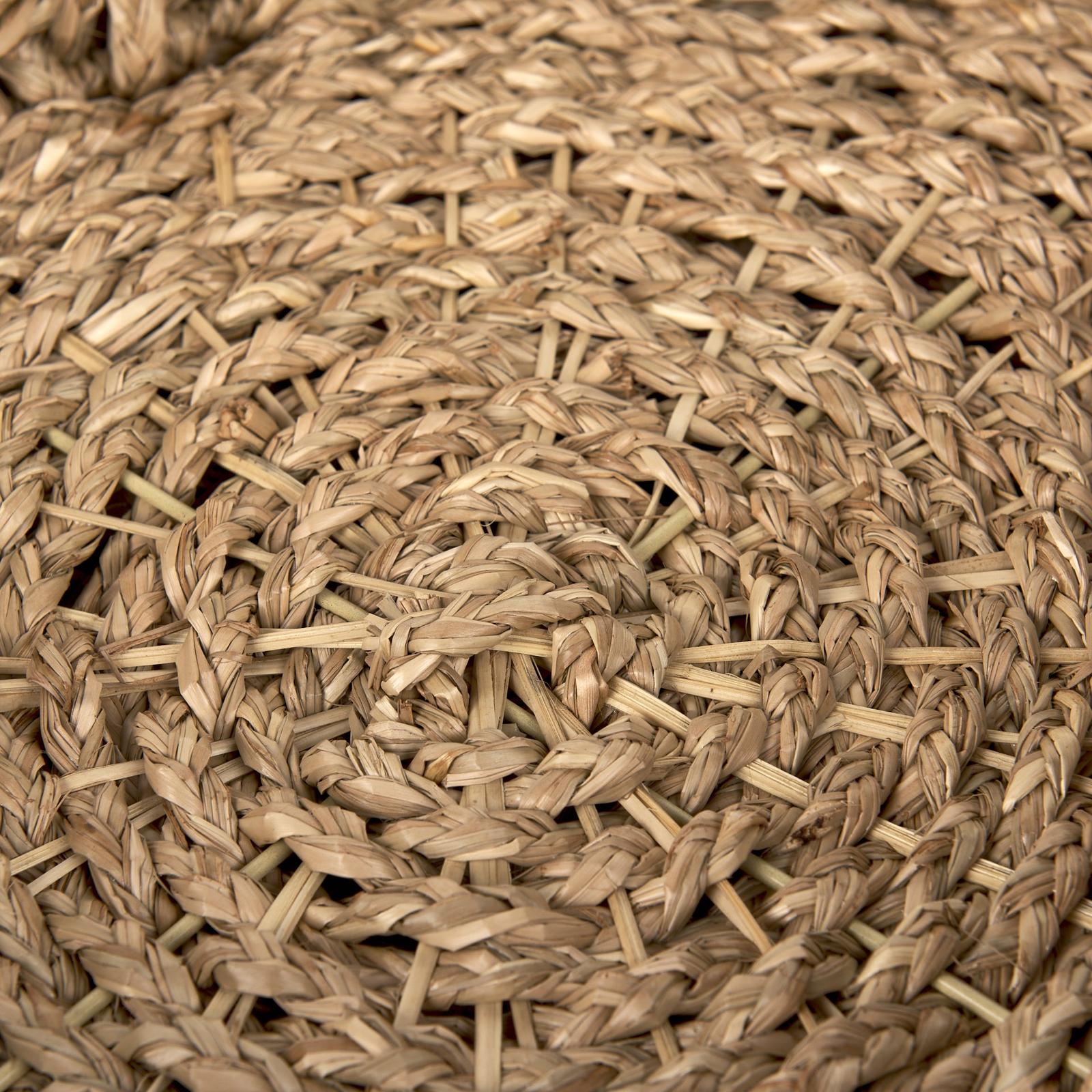 Mercana Haini Large Basketweave Seagrass Trays w/ Loop Handles- Set of 2