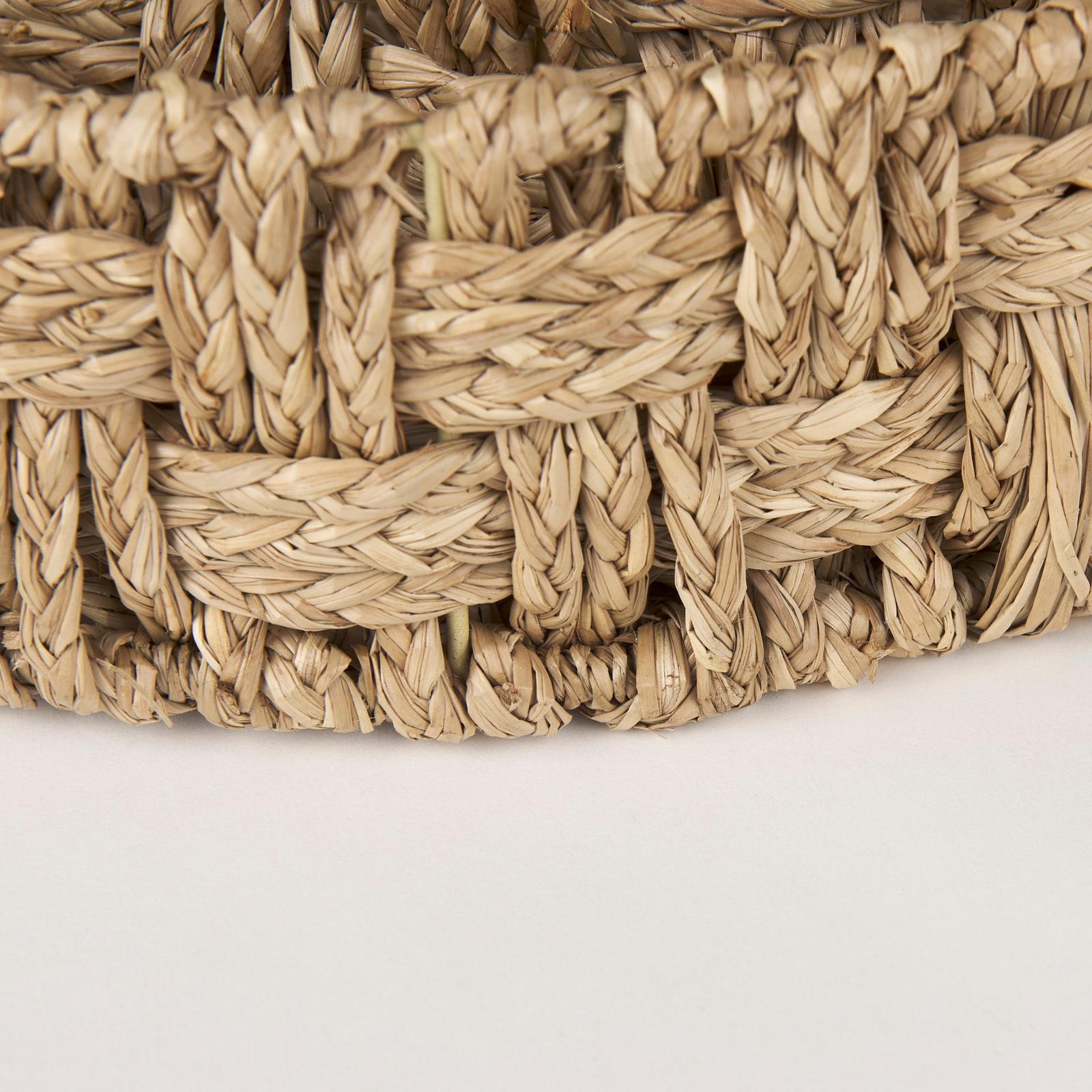 Mercana Haini Large Basketweave Seagrass Trays w/ Loop Handles- Set of 2