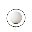 Mercana Farrah Frosted Glass Globe Metal Pendant Light Clearance