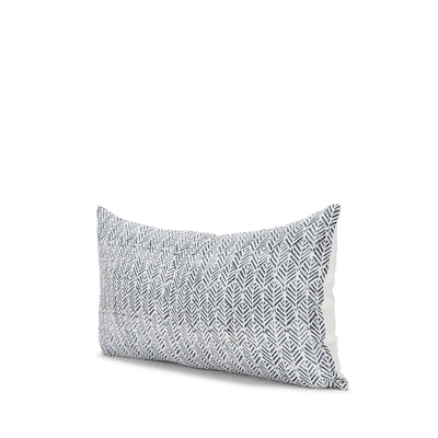 Mercana Janelle Cream w/ Indigo Print Linen Lumbar Decorative Pillow Cover Clearance