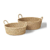 Mercana Ayanna Deep Nesting Seagrass Baskets w/ Handles - Set of 2