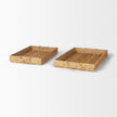 Mercana Hona Large Recatangular Nesting Water Hyacinth Trays- Set of 2