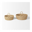 Mercana Ayanna Deep Nesting Seagrass Baskets w/ Handles - Set of 2