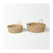 Mercana Ayanna Deep Nesting Seagrass Baskets w/ Handles - Set of 2