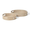 Mercana Kalama Large Round Seagrass Trays w/ Handles- Set of 2