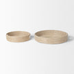 Mercana Kalama Large Round Seagrass Trays w/ Handles- Set of 2