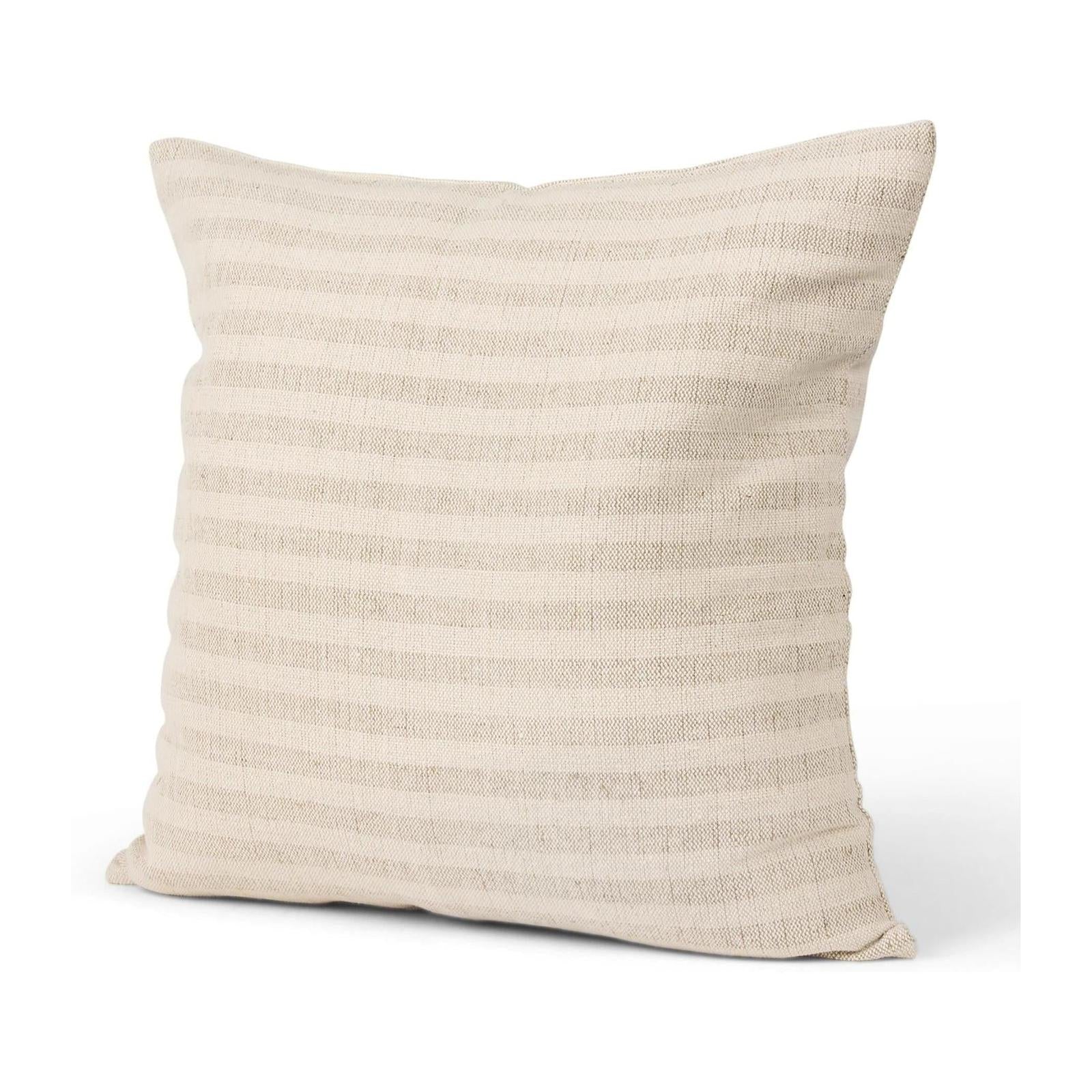 Mercana Jace Cream w/ Beige Stripe Decorative Pillow Cover Clearance